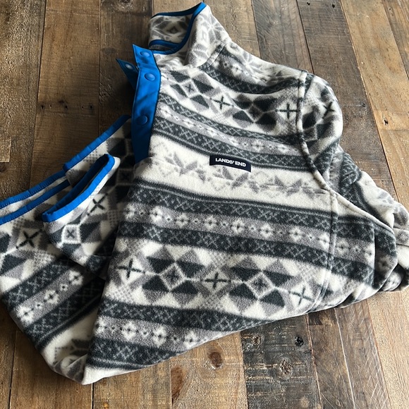 Lands’ End FLEECE XL(46-48) 3 Button Pullover - Picture 9 of 9
